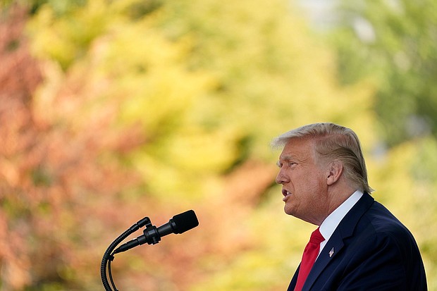 President Donald Trump was visibly distressed this weekend over the fallout that ensued from the story published in The Atlantic alleging that he privately disparaged the war dead./Credit:	Patrick Semansky/AP
