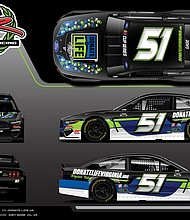 Donate Life Virginia, the state’s organ registry organization, is the sponsor of the race car shown in this mock up that bears Christopher J. Woody’s likeness and will be driven in Saturday’s Federated Auto Parts 400 NASCAR Cup Series Playoff race in Richmond.