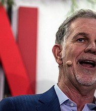 Co-founder and director of Netflix Reed Hastings delivers a speech as he inaugurates the new offices of Netflix France, in Paris on January 17, 2020./Credit:	Christophe Archambault/AFP/Getty Images