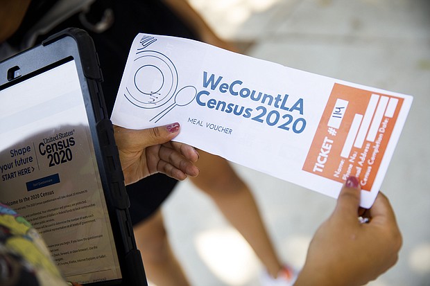Some Los Angeles restaurants recently distributed free meal vouchers in an effort to boost census response rates./Credit:	Patrick T. Fallon/Bloomberg/Getty Images