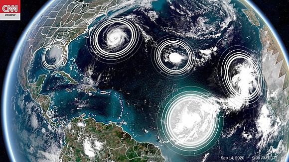 It's peak hurricane season, and that's clear when you look at the Atlantic Ocean, which has five active tropical cyclones …