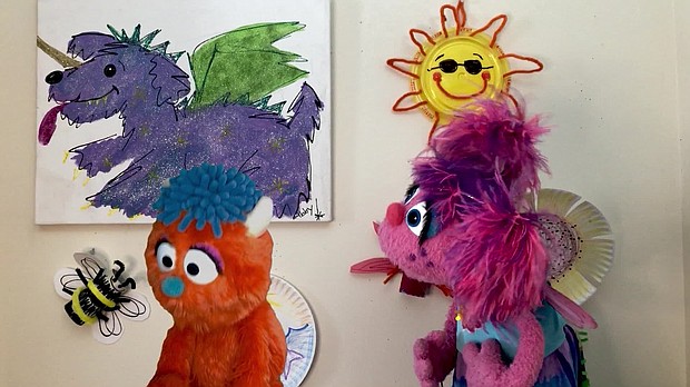 Rudy said he was feeling stressed, so Abby Cadabby taught him breathing exercises./Credit:	CNN