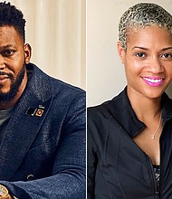 Sunday II Sunday haircare line Founder and CEO Keenan Beasley and Director of Research & Development Dr. Jennifer Davis Alexander, PhD./Credit:	Infinite Looks Inc.