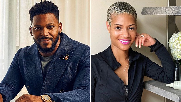 Sunday II Sunday haircare line Founder and CEO Keenan Beasley and Director of Research & Development Dr. Jennifer Davis Alexander, PhD./Credit:	Infinite Looks Inc.