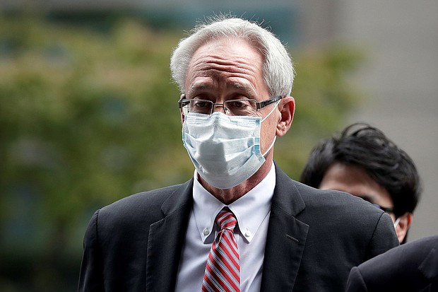 Greg Kelly, a former representative director of Nissan, arriving ahead of his appearance at the Tokyo District Court./Credit:	Kiyoshi Ota/Pool/AFP/Getty Images