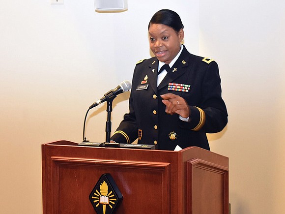The U.S. Army has promoted an active-duty African- American woman chaplain to the rank of colonel for the first time.