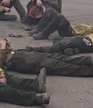 An Oregon fire crew takes a break after fighting the Lionshead Fire./Credit:	Theodore Hiner