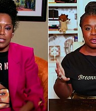 Regina King, left, and Uzo Aduba paid tribute to Breonna Taylor during their acceptance speeches at the Emmys Sunday, September 20, 2020./Credit: The Television Academy/ABC/Invision/AP