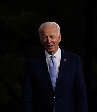 Democrat Joe Biden's campaign and aligned Democratic Party committees entered September and the fall sprint to Election Day with $466 million in cash reserves./Credit: Gabriella Demczuk for CNN