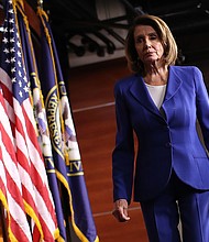House Speaker Nancy Pelosi said she would not leverage a government shut down in order to slow down Republicans' push to fill the Supreme Court vacancy following the death of Justice Ruth Bader Ginsburg./Credit: Win McNamee/Getty Images