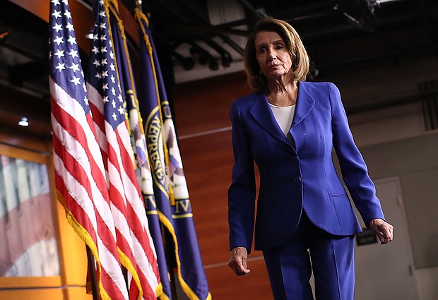 House Speaker Nancy Pelosi said she would not leverage a government shut down in order to slow down Republicans' push to fill the Supreme Court vacancy following the death of Justice Ruth Bader Ginsburg./Credit: Win McNamee/Getty Images