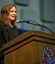 Judge Amy Coney Barrett has emerged as President Donald Trump's overwhelming favorite to replace the late Supreme Court Justice Ruth Bader Ginsburg, according to several people familiar with the deliberations, who say the President's view was solidified during a lengthy meeting at the White House on Sept. 21./Credit:	Robert Franklin/South Bend Tribune via AP
