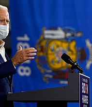 Joe Biden speaking at Wisconsin Aluminum Foundry in Manitowoc, WI