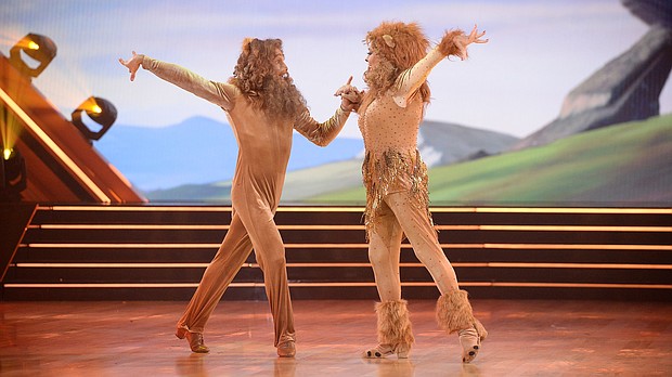 Carole Baskin and her partner Pasha Pashkov were sent home from "Dancing with the Stars" after a somber samba to "Circle of Life" in full lion garb./Credit:	Eric McCandless/ABC