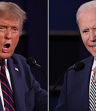 The first presidential debate quickly devolved into pure chaos Tuesday night as President Donald Trump repeatedly talked over former Vice President Joe Biden, who responded with jabs at the President./Credit:	Getty Images