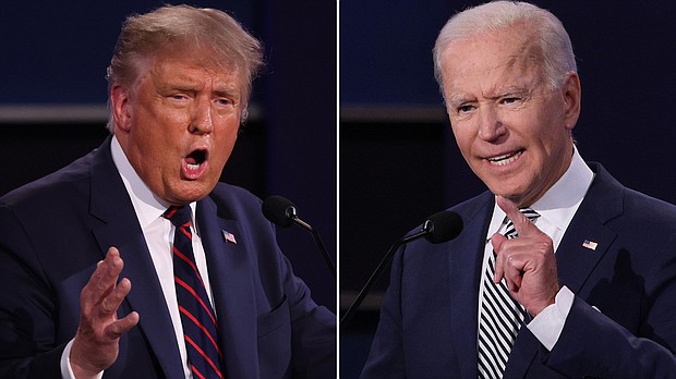 The first presidential debate quickly devolved into pure chaos Tuesday night as President Donald Trump repeatedly talked over former Vice President Joe Biden, who responded with jabs at the President./Credit:	Getty Images