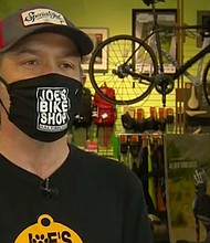 Joe Traill, the owner of Joe's Bike Shop, said since the pandemic began, they can't keep bikes on their proverbial shelves/Credit:	WJZ