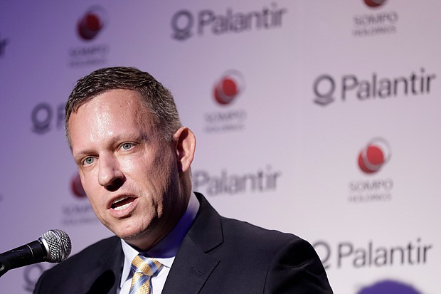 Peter Thiel, co-founder and chairman of Palantir Technologies Inc., speaks during a news conference in Tokyo, Japan, on November 18, 2019./Credit:	Kiyoshi Ota/Bloomberg/Getty Images