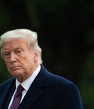 President Donald Trump, seen here on the South Lawn of the White House in Washington, DC, October 1, 2020, will be taken to Walter Reed National Military Medical Center and remain there for several days, according to the White House./Credit:	Saul Loeb/AFP/Getty Images