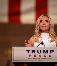 White House press secretary Kayleigh McEnany tweeted today that she tested positive for Covid-19 on October 5.
Credit:	NICHOLAS KAMM/AFP/AFP via Getty Images