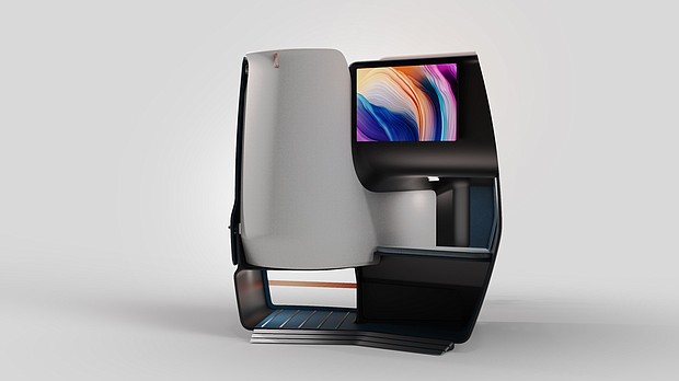 The back of the seat is likely to be adjacent to the screen of the passenger seated behind it.
Credit:	JPA Design