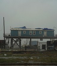 A house which was damaged by Hurricane Laura is seen as Hurricane Delta approaches on October 9, 2020 in Cameron, Louisiana./Credit:	Go Nakamura/Getty Images