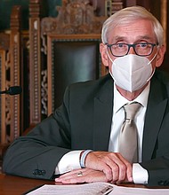 Wisconsin Gov. Tony Evers issued an emergency order in July mandating face coverings be worn in indoor spaces.
Credit:	Wisconsin Department of Health Services/AP/FILE