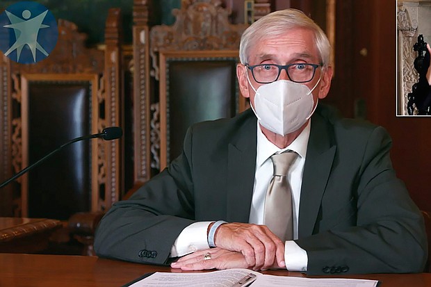 Wisconsin Gov. Tony Evers issued an emergency order in July mandating face coverings be worn in indoor spaces.
Credit:	Wisconsin Department of Health Services/AP/FILE