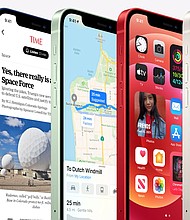 Apple announced its latest lineup of iPhones — the iPhone 12, the iPhone 12 Pro, the iPhone 12 Pro Max and a smaller, iPhone 12 mini. All the phones are 5G-equipped, making them the first Apple devices that can connect to the next-generation, high-speed wireless networks./Credit:	Apple