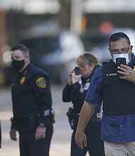 Houston Police Chief Art Acevedo at the south Houston apartment complex where two officers were shot Tuesday.
Credit:	Godofredo A. Vásquez/Houston Chronicle/AP