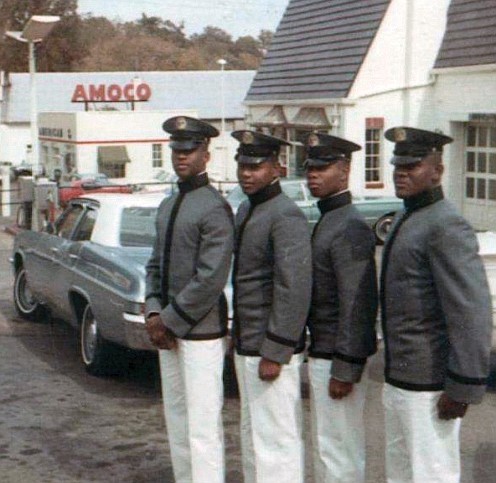 From left, Phil Wilkerson, Adam Randolph, Harry Gore, Jr. and Richard Valentine were among the first five Black cadets accepted to Virginia Military Institute in September 1968.