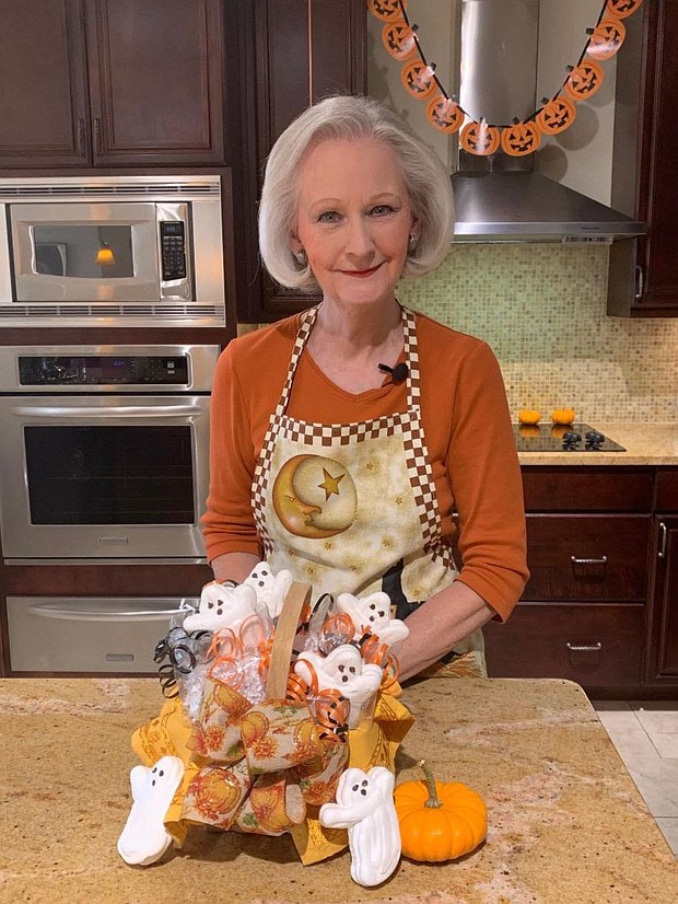 A tray of Meringue Ghosts ready for the oven. Bake at 225 degrees for 1 hour; then turn off the oven and allow the Ghosts to dry for 2-3 hours with the oven door closed.