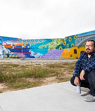East River Mural and Artist David Maldonado _ Photo by Shannon O'Hara Courtesy of Midway.