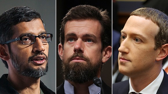 A Senate Commerce Committee hearing with the CEOs of Facebook, Google and Twitter is underway on Wednesday amid cries of …