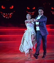 Jeannie Mai is leaving "Dancing With the Stars" after being hospitalized for a throat condition which affects the lungs. In this photo, Mai and her partner Brandon Armstrong are seen performing on "Dancing with the Stars."
Credit:	Eric McCandless/ABC