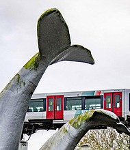 The driver was unhurt and there were no passengers on board./Credit:	Robin Utrecht/EPA-EFE/Shutterstock