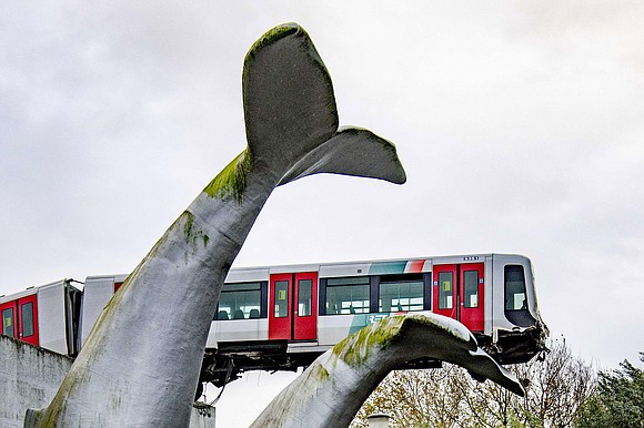 A subway train in the Netherlands was saved from a spectacular crash when it burst through buffers and landed on …