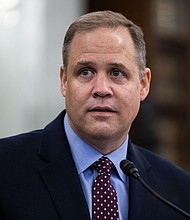 NASA Administrator Jim Bridenstine testifies on Capitol Hill, in Washington,DC on September, 30, 2020, before the Senate Commerce, and Transportation Committee on NASA missions, programs, and future plans./Credit:	Graeme Jennings/POOL/AFP/Getty Images