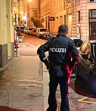 Austrian police respond to shooting in Vienna, Austria.
Credit:	CHRISTIAN BRUNA/EPA-EFE/Shutterstock