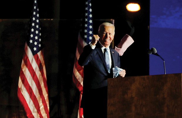Joe Biden expresses confidence Wednesday that he will win the presidency as the nation awaits results from a small number of battleground states. A day after the election, Mr. Biden was close to securing the 270 electoral college votes he needs to defeat President Trump.