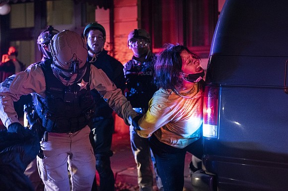 Demonstrators in Portland engaged in what authorities said was widespread violence downtown Wednesday night. Demonstrators in Portland engaged in what authorities said was widespread violence downtown Wednesday night.