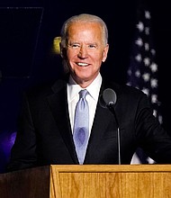 President-elect Joe Biden speaks on Nov. 7 in Wilmington, Delaware.
Credit:	Andrew Harnik/AP