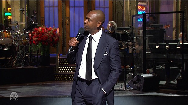 Dave Chappelle urged the country to forgive each other during his "Saturday Night Live" monologue.
Credit:	NBC/Broadway Video