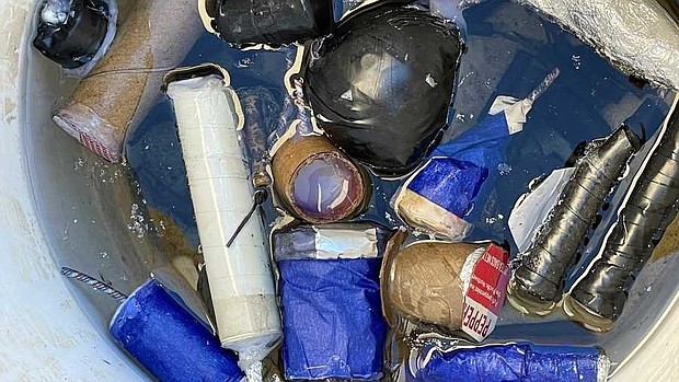Homemade explosives found inside an abandoned trailer in San Benito County SOURCE: San Benito County Sheriff

Credit: KSBW via  San Benito County Sheriff