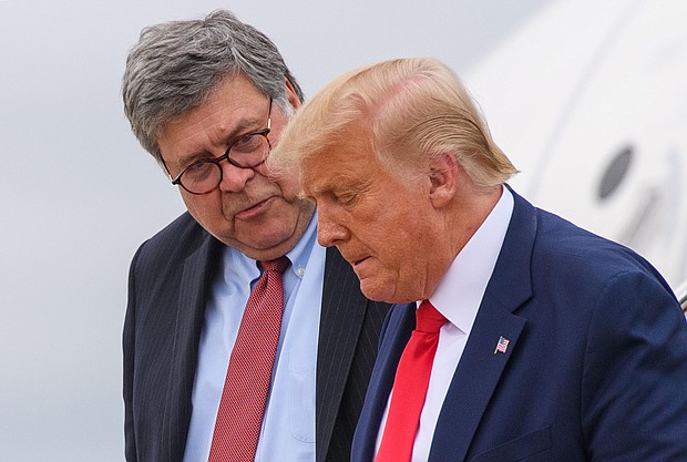 Attorney General William Barr and Donald Trump