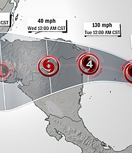 Hurricane Iota is forecasted to rapidly strengthen to a Category 4 Hurricane before hitting Central America.
Credit: CNN Weather
