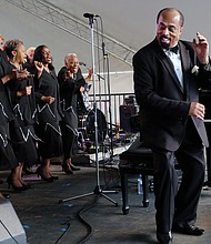 Larry Bland and members of The Volunteer Choir perform one of their last concerts together at the 2018 Richmond Folk Festival.