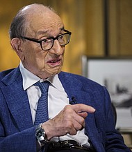 Alan Greenspan, former chairman of the Federal Reserve System, pictured here in Washington, D.C., on July 24, 2019, said he'd never seen anything like the pandemic economy.
Credit:	Zach Gibson/Bloomberg via Getty Images