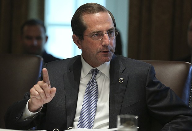 Secretary of Health and Humans Services Alex Azar, here speaking at the White House on August 16, 2018 in Washington, DC, says Wednesday his department won't work with President-elect Joe Biden's team until the General Services Administration determines he won.
Credit:	Oliver Contreras/Pool/Getty Images