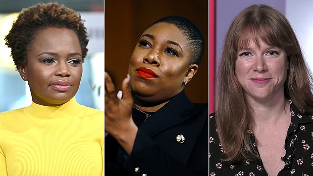 Karine Jean-Pierre and Symone Sanders are under consideration to become White House press secretary in the Biden-Harris administration. Kate Bedingfield is being considered for White House communications director and press secretary.
Credit:	Associated Press